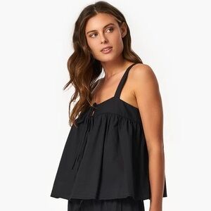 XiRENA Black Linen MINKA Tank Top